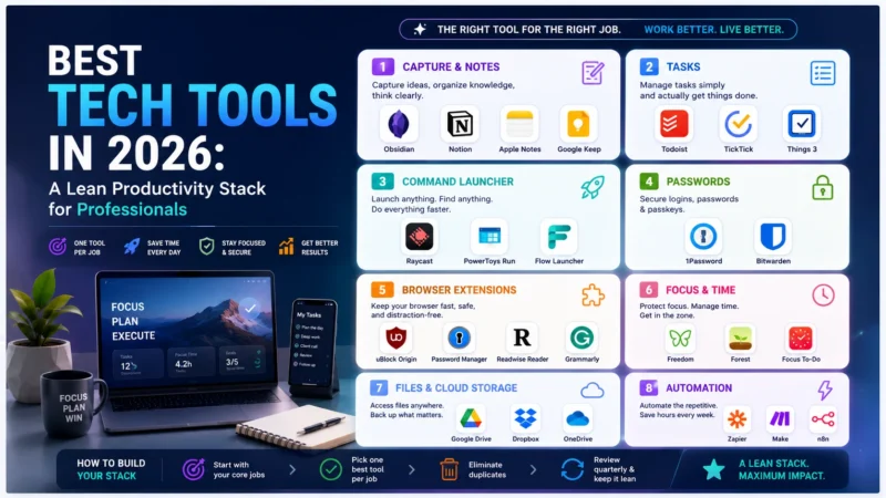 Best Tech Tools in 2026: A Lean Productivity Stack for Professionals